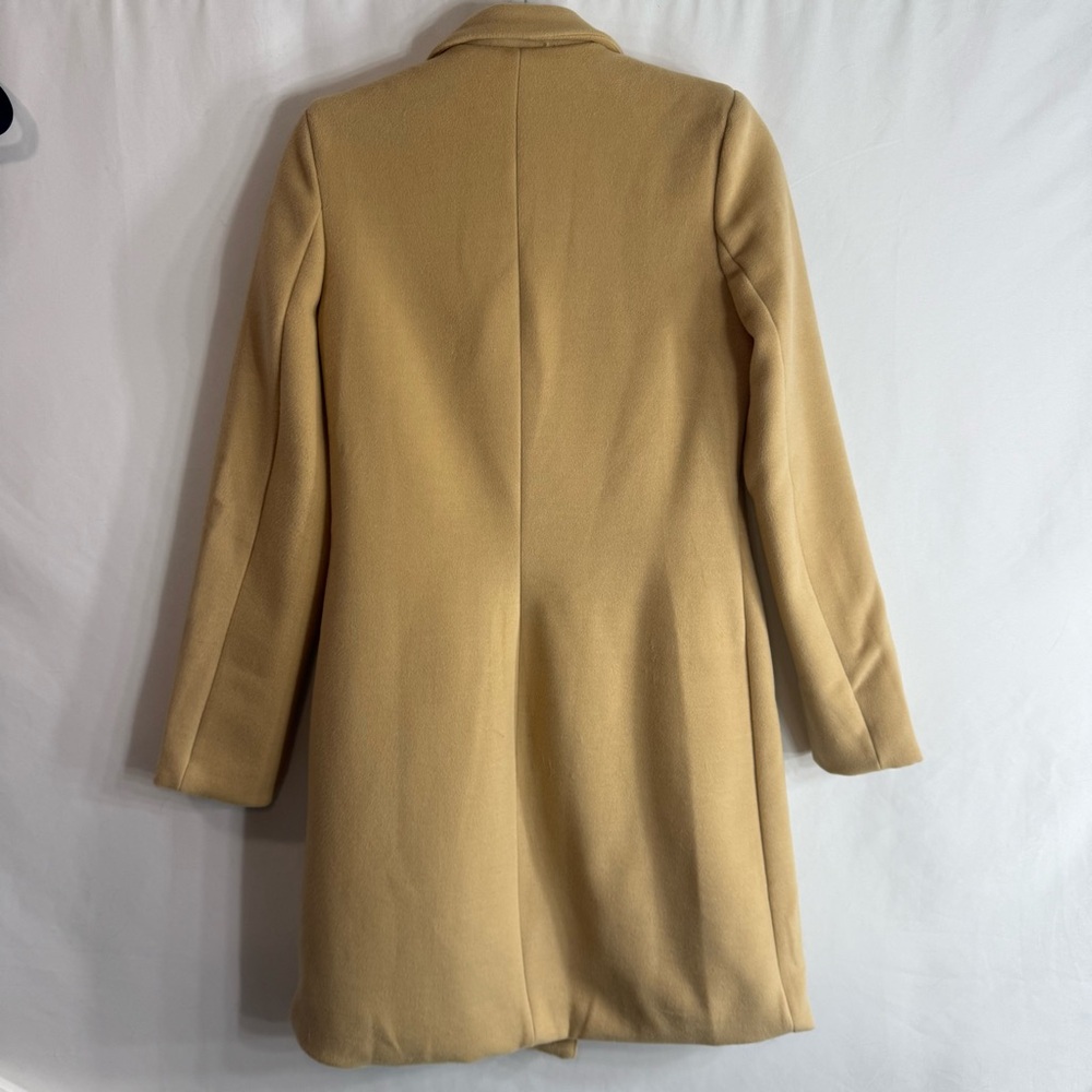 Lulus Harriet Long Double-Breasted Tan Coat, size XS - Picture 10 of 12